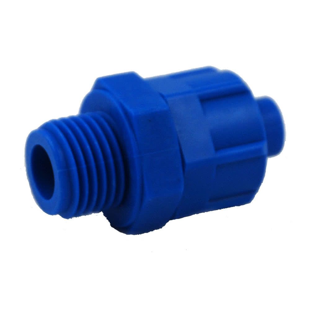 Gewindefitting, Gerade Einschraubverschraubung, blau, POM, mit Überwurfmutter, G 1/4 AG x 6,0mm x 8,0mm (I.D. x O.D.)