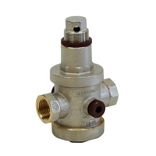 Wasserdruckregler, Messing vernickelt, G 3/4, Regeldruck 3 bar, Betriebsdruck 0 - 25 bar
