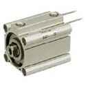SMC Pneumatik - C(D)Q2(*H)*D, Kompaktzylinder, doppeltwirkend, einseitige Kolbenstange, auch für Niederdruckhydraulik, (Durchgangsbohrung), Druckluft, 12, Standardabstreifer, 15, ohne Signalgeber