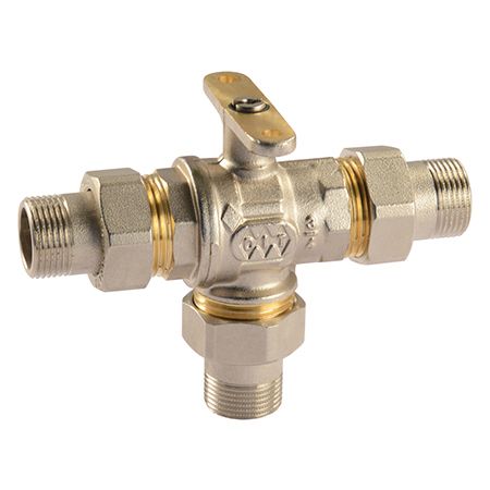 Comparato - Kugelhahn für Diamant PRO Stellantrieb, 3-Wege, Voller Durchgang, DN20, PN16, 3/4, M/M/M