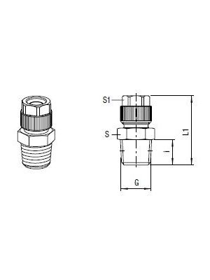 AVS-151M-K Gerader-Einschraub-Verschraubung