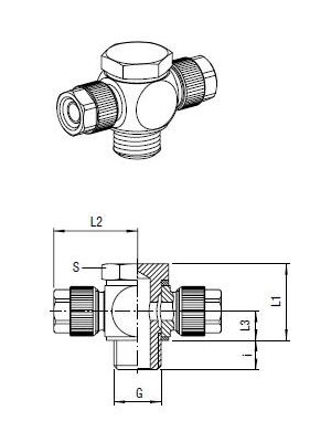 AVS-153M-S T-Schwenk-Verbinder