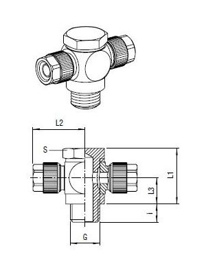 AVS-157M-S T-Schwenk-Verbinder