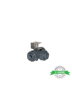 Comparato - 3-Weg Kugelhahn für Diamant PRO Stellantrieb, Voller Durchgang, mit Abstandshalter, DN10, PN16, 3/8
