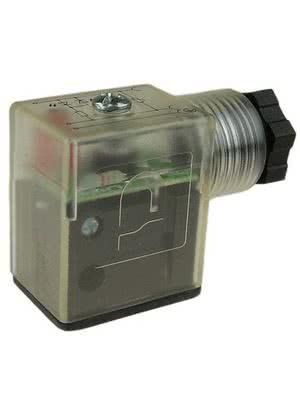 Gerätestecker mit Diode und Varistor Bauform B, passend für Magnetspulen 70-250V 2000er Serie