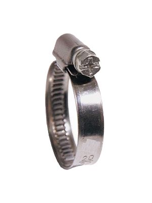 Schneckengewindeschlauchschelle nach DIN 3017, Bandbreite 9 mm, Gehäuse aus Inox AISI 430, Schraube aus verzinktem Stahl