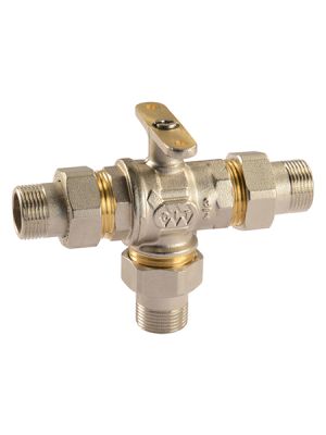 Comparato - Kugelhahn für Diamant PRO Stellantrieb, 3-Wege, Voller Durchgang, DN20, PN16, 1