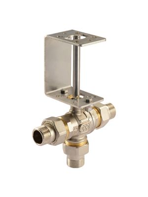 Comparato - 3-Weg Kugelhahn mit Abstandshalter für Diamant PRO Stellantrieb, Voller Durchgang, DN25, PN16, 1
