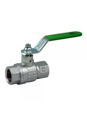Trinkwasser Kugelhahn, DVGW/DIN13828 Zulassung, Messing verchromt, 2x IG, grüner Hebelgriff