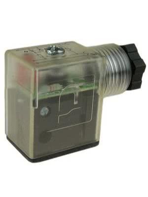 Gerätestecker mit Diode und Varistor Bauform B, passend für Magnetspulen 10-50V 2000er Serie