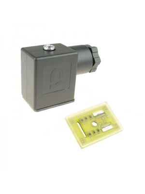 Gerätestecker Bauform B mit leuchtender Dichtung 230V AC mit LED