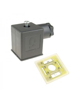 Gerätestecker Bauform A mit leuchtender Dichtung 12V/24V mit LED und Zehnderdiode - 50W
